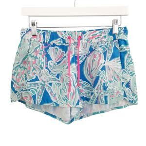 Lilly Pulitzer Luxletic Run Around Shorts Into The Deep Womens XS 12763 Summer